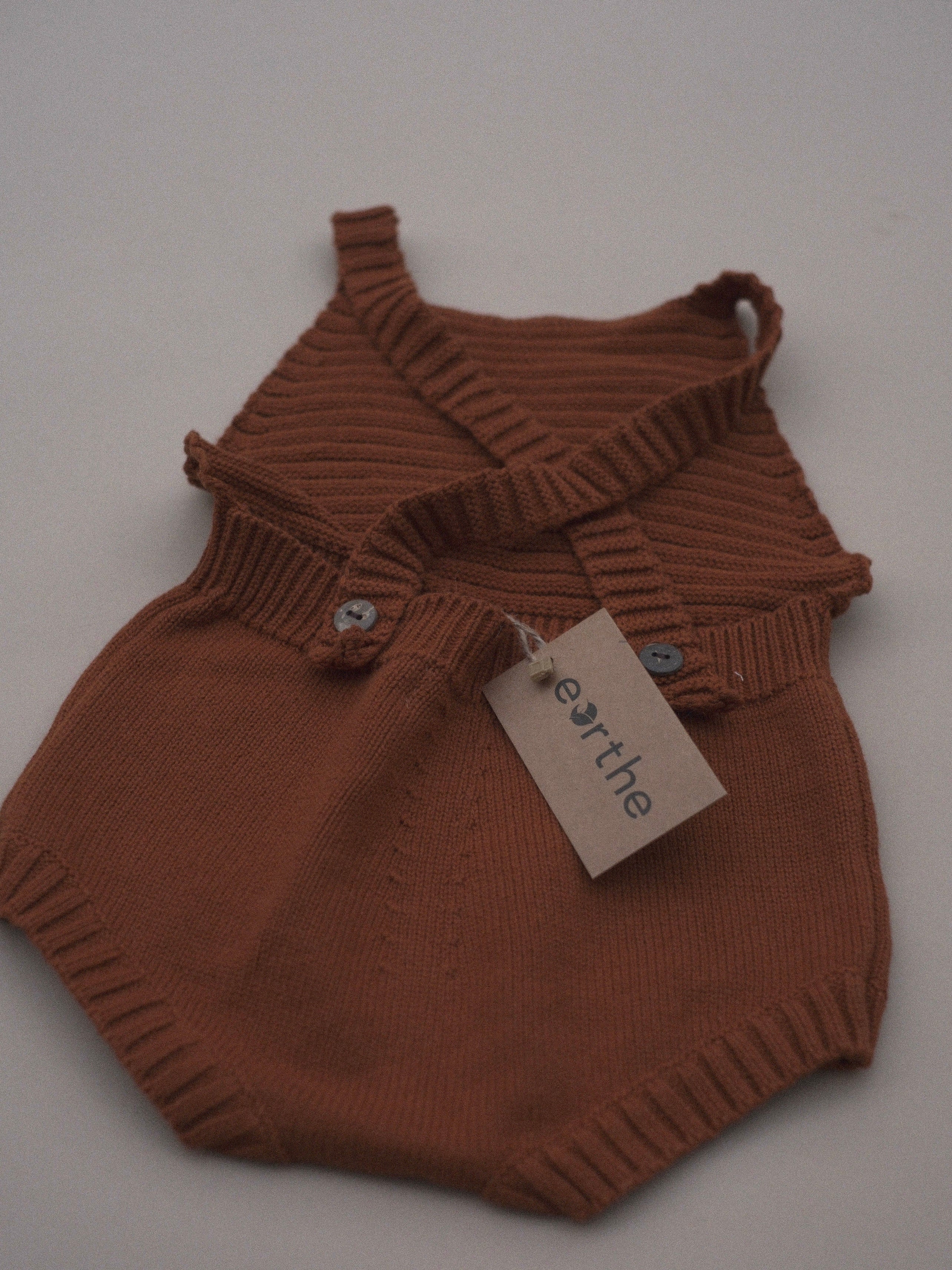 Sleeveless Knit Romper / Walnut